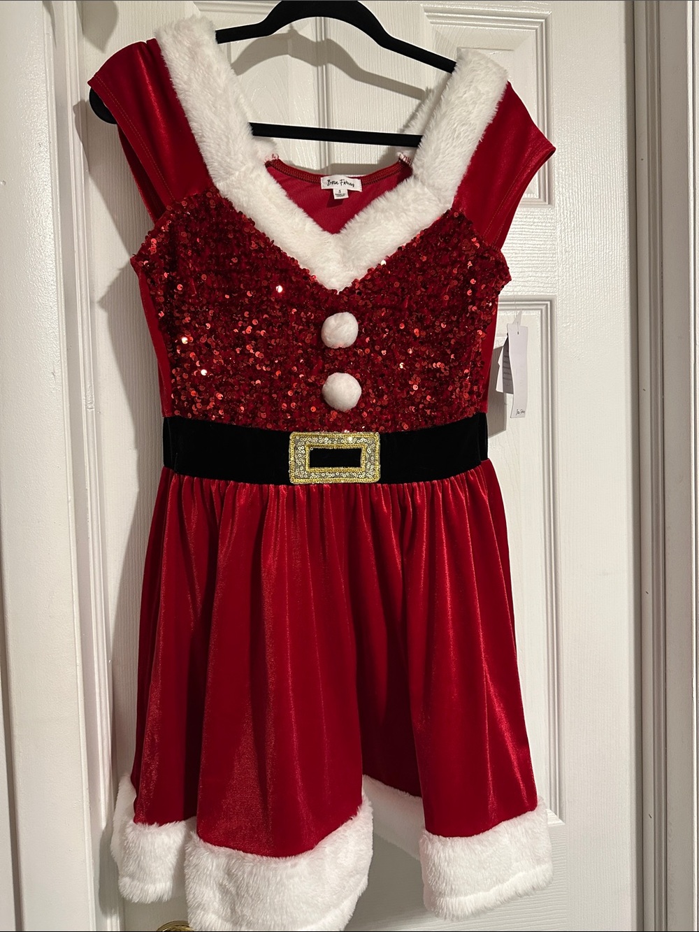 Women’s Red Santa Sequin Costume Dress - Festive Holiday Outfit